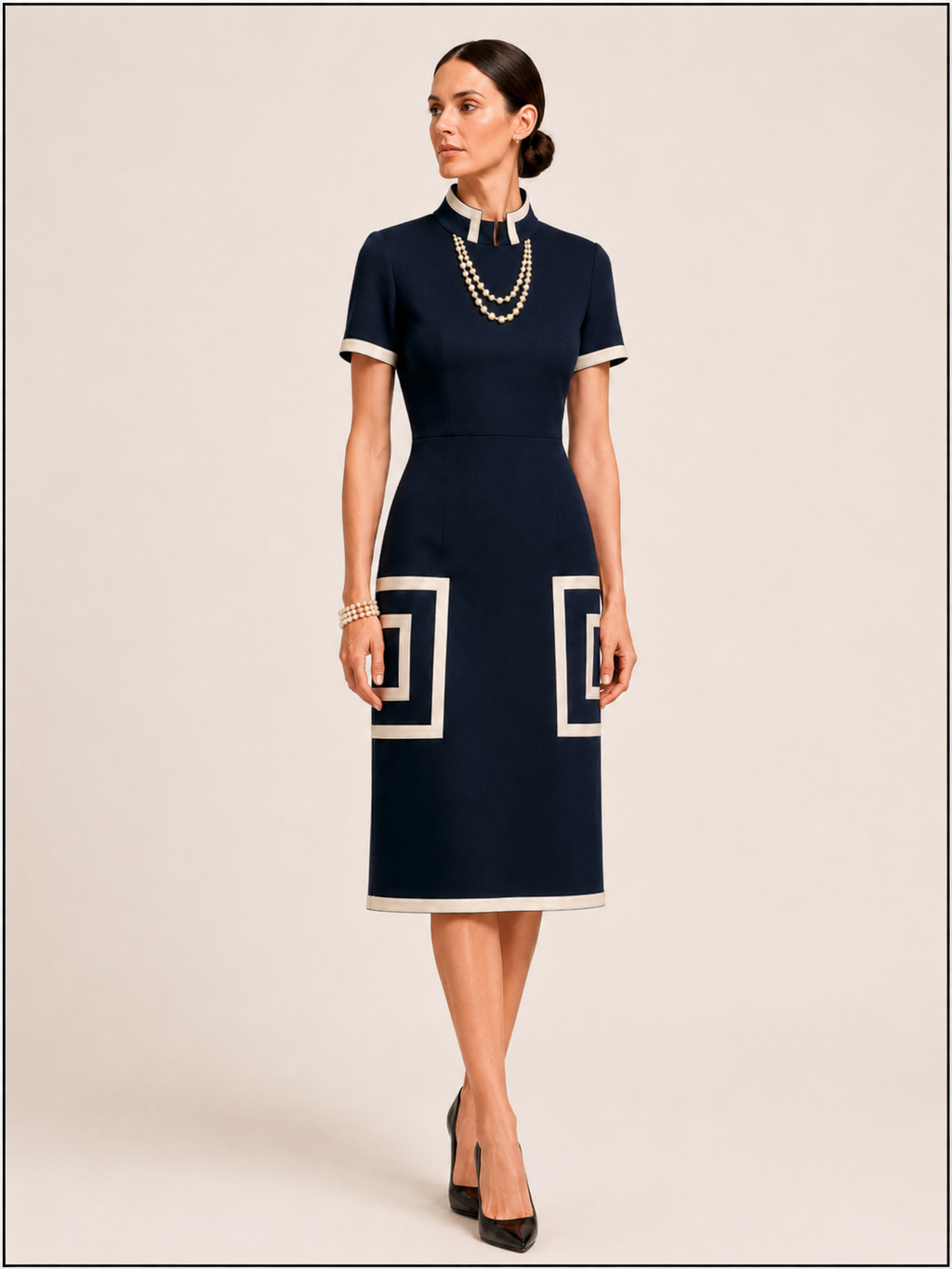 The Kensington Coat Navy Wool Structured Coat