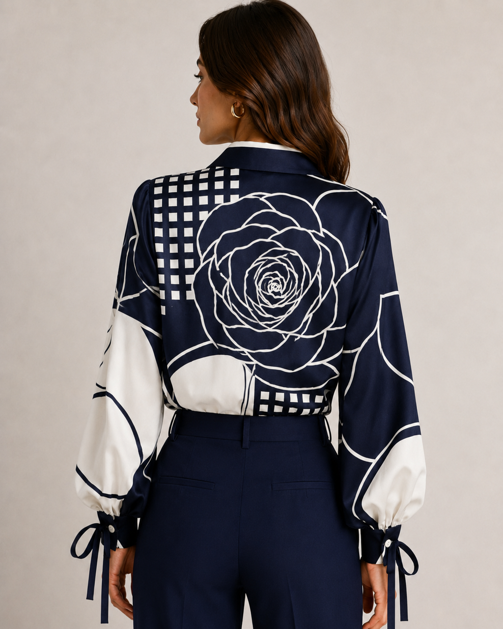 Silk Black Rose Print Blouse – Classic Alison