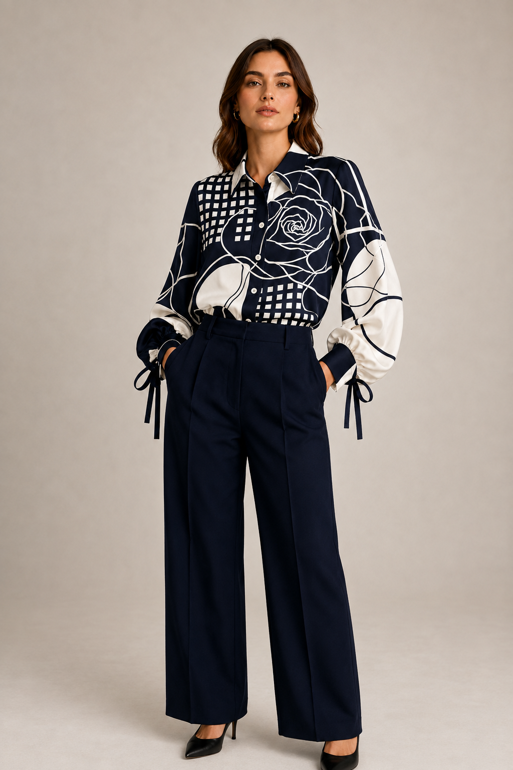 Silk Black Rose Print Blouse – Classic Alison