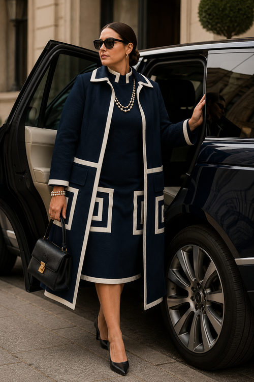 Kensington Navy Wool Tailored Midi Dress – The Kensington Dress