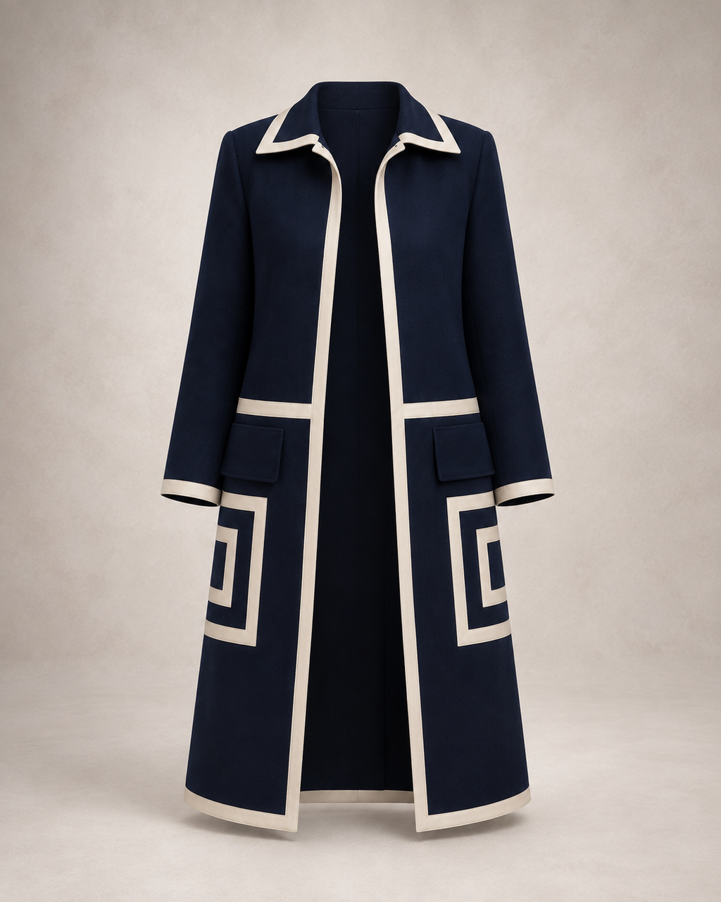 The Kensington Coat Navy Wool Structured Coat