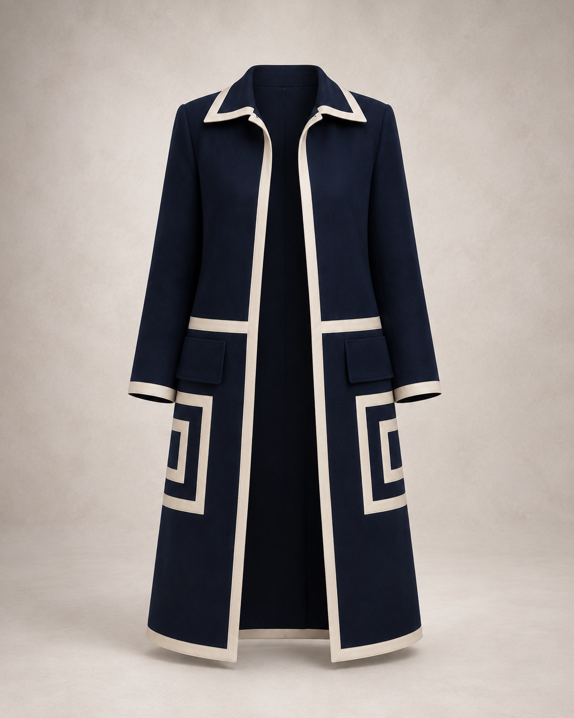 The Kensington Coat Navy Wool Structured Coat