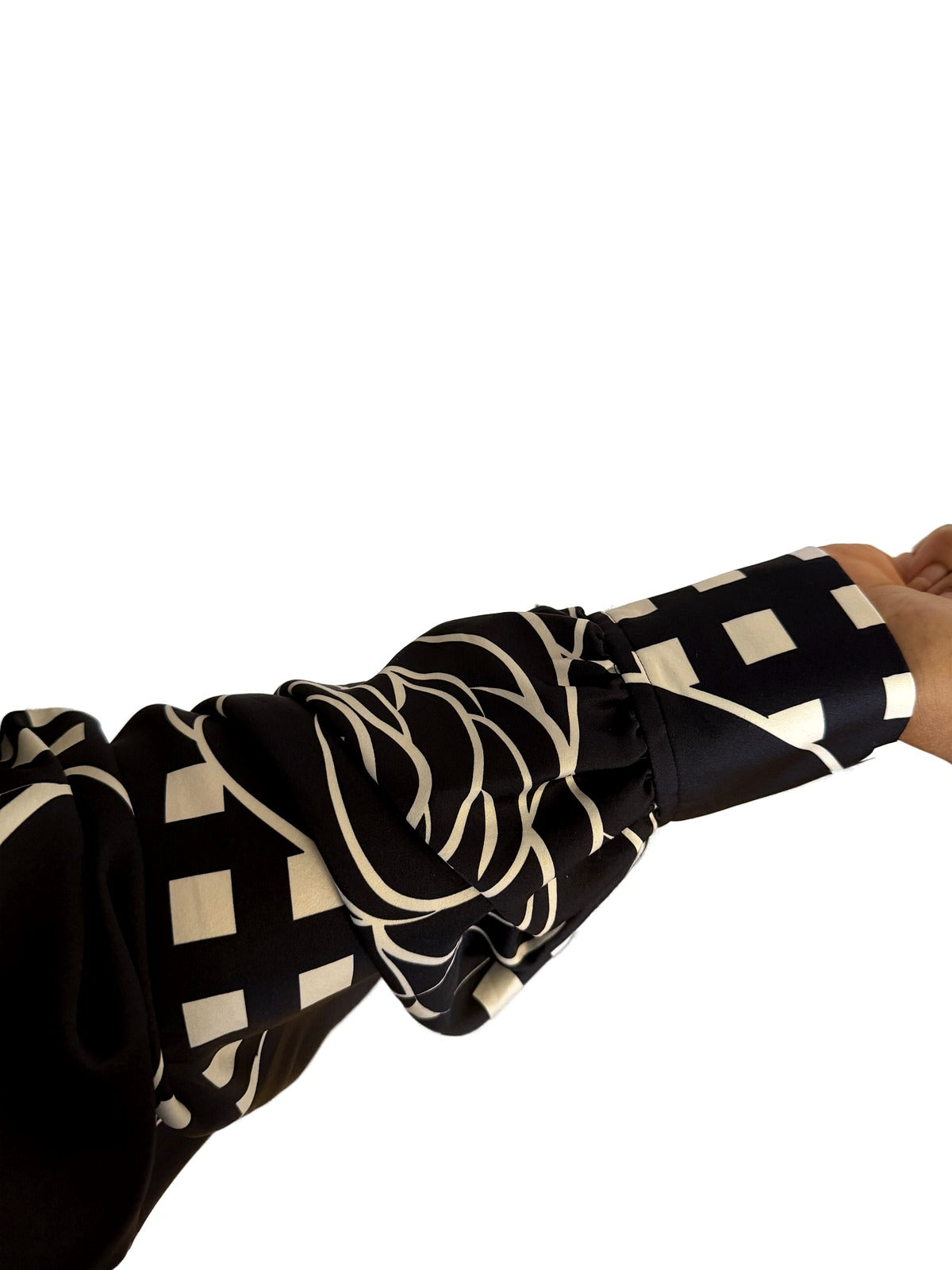 Silk Black Rose Print Blouse – Classic Alison
