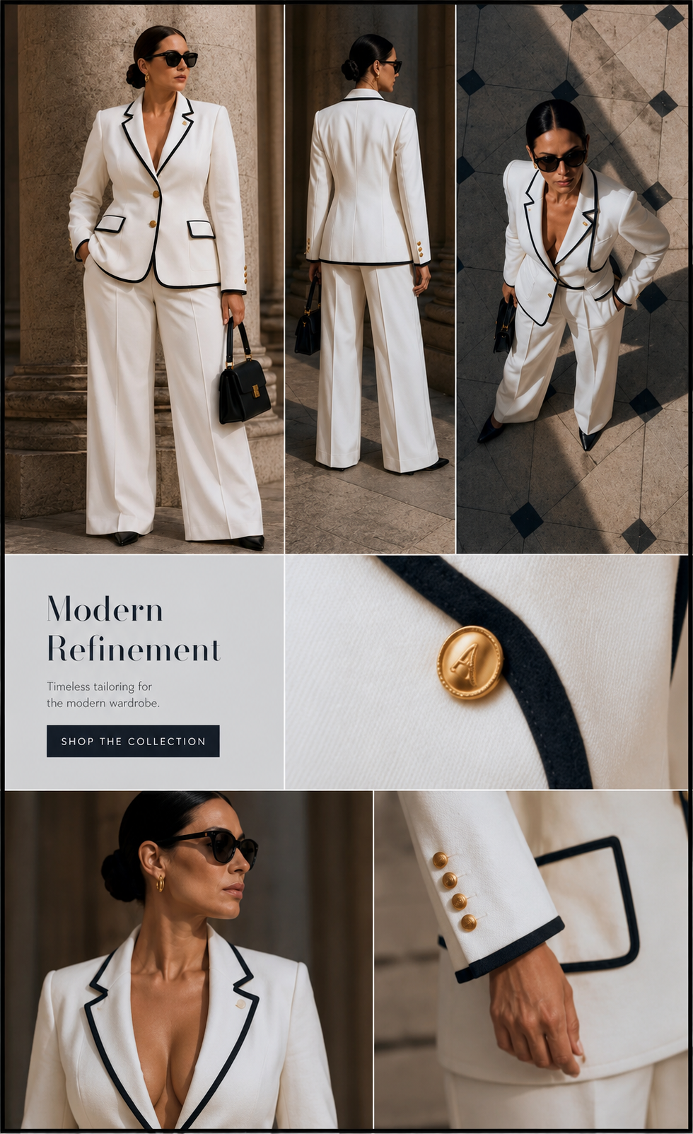 White Wool High-Waist Wide-Leg Trousers – The Winter White